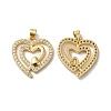 Rack Plating Brass Micro Pave Clear Cubic Zirconia Pendants KK-F853-15G-1