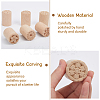 6Pcs 6 Styles Flower Pattern Round Wooden Traditional Chinese Moon Cake Molds AJEW-CA0004-25-9