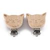 Beech Wood Kitten Baby Pacifier Holder Clips WOOD-T015-25-1