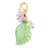 Leaf Acrylic & Flower Resin Pendant Decorations HJEW-JM02778-4