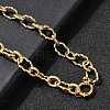 304 Stainless Steel Twisted Oval Link Chain Necklaces for Women NJEW-Z091-07G-1