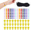 DIY Cross & Rondelle Wood & Acrylic Bracelets Making Kits DIY-FH0007-59-1