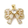 Rack Plating Brass Micro Pave Cubic Zirconia Pendants KK-P241-34G-1