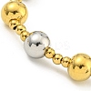 304 Stainless Steel & 201 Stainless Steel Round Beaded Bracelets for Women BJEW-G717-03B-GP-2