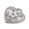 Rack Plating Brass Micro Pave Cubic Zirconia and Plastic pearl Pendants KK-Q786-07P-2