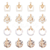 24Pcs 4 Style Electroplate Glass Pendants EGLA-SC0001-12-1