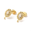 Rack Plating Brass Oval Stud Earrings Findings EJEW-H004-06G-1