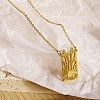 Stylish 304 Stainless Steel Square Pendant Necklace for Women's Daily Wear YL6834-1-1
