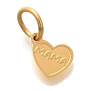 Mother's Day PVD Vacuum Plating 304 Stainless Steel Charms X-STAS-U035-10G-1