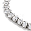 Brass Pave Clear Cubic Zirconia Horse Eye Box Chain Slider Bracelets BJEW-YWC0002-06A-P-2