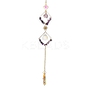 Iron Rhombus & Natural Amethyst Suncatchers HJEW-F025-04G-01-1