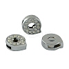 Alloy Initial Slide Charms with Grade A Rhinestones ALRI-R032-Q-FF-1