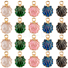 50Pcs 5 Colors Golden Plated Alloy Enamel Pendants FIND-SC0012-80-1