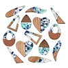 Walnut Wood & Transparent Resin Pendants WD-CBA583A-11-1