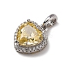 925 Sterling Silver Pave Yellow Cubic Zirconia Pendants STER-F063-01B-02-2