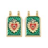 Brass Enamel Pendants KK-B157-28C-G-1