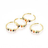 Brass Micro Pave Cubic Zirconia Cuff Rings for Women LS-KK-T070-110-2