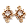 Brass Cubic Zirconia Star Connector Charms KK-U037-32G-2
