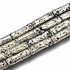 Electroplated Natural Lava Rock Beads Strands G-T114-76F-1