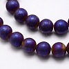 Electroplate Non-magnetic Synthetic Hematite Beads Strands G-R363-8mm-04-1