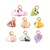 Dyed Natural Trochid Shell/Trochus Shell Pendants PALLOY-JF04484-01-S-1