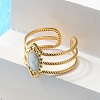 304 Stainless Steel Enamel Cuff Rings X-RJEW-M171-32G-2