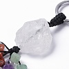 Natural Mixed Gemstone Nugget with Mixed Gemstone Chips Tassel Keychains KEYC-P012-02P-3