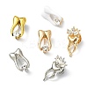 6Pcs 6 Colors Tooth Alloy Rhinestone Brooches for Backpack Clothes JEWB-CJ0001-86-8