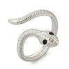 304 Stainless Steel Black Enamel Cuff Rings for Women LS-RJEW-G338-05P-4