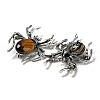 Dual-use Items Alloy Pave Jet Rhinestone Spider Brooch JEWB-C026-07G-AS-2
