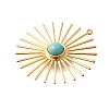 Synthetic Turquoise Pendants KK-Z092-02G-2