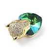 Real 18K Gold Plated Rack Plating Brass Micro Pave Clear Cubic Zirconia Pendants KK-C015-19G-08-2