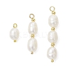 3Pcs 3 Styles Natural Pearl Rice Pendants PALLOY-JF04739-1