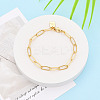 Brass Paperclip Chain Bracelets for Women BJEW-N032-07A-G-1