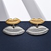 Two Tone Lip 304 Stainless Steel Dangle Stud Earrings EJEW-Z109-02GP-1