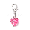 Transparent Resin Heart Pendants Decorations HJEW-JM04140-4