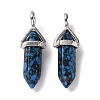 Synthetic Blue Hubei Turquoise Pointed Pendants G-K329-07P-2