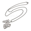 Horse & Cowboy 201 Stainless Steel Hollow Pendant Necklaces for Men Women NJEW-K283-15P-2