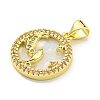 Brass Micro Pave Clear Cubic Zirconia Pendants KK-K354-04G-12-2