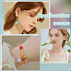 120Pcs 3 Styles Gradient Color Baking Paint Transparent Glass Pendants PALLOY-WR00008-5
