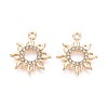 Rack Plating Alloy Rhinestone Pendants PALLOY-T091-20A-G-1
