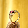 Horse Eye & Knot 304 Stainless Steel with Cubic Zirconia Finger Rings FS-WG8EA45-01-1