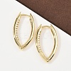 Brass Micro Pave Clear Cubic Zirconia Horse Eye Hoop Earrings EJEW-G446-04A-G-2