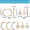 12Pcs 6 Style Brass Micro Pave Clear Cubic Zirconia Charms KK-FH0003-88-2
