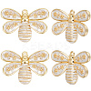 6Pcs Rack Plating Brass Enamel Pendants KK-BBC0017-66-1