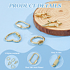5Pcs 5 Styles Brass Screw Carabiner Lock Charms KK-HS0015-15-4