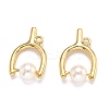 Wishbone Shape Brass Pendants KK-J278-34G-1