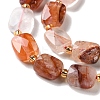 Natural Red Hematoid Quartz/Ferruginous Quartz Beads Strands G-H061-A03-01-4