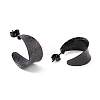 Ion Plating(IP) 304 Stainless Steel Chunky C-shape Stud Earrings EJEW-P198-12EB-2