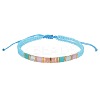 Bohemian Style Glass Seed Bead & Plastic Braided Bead Bracelets QF8968-6-1